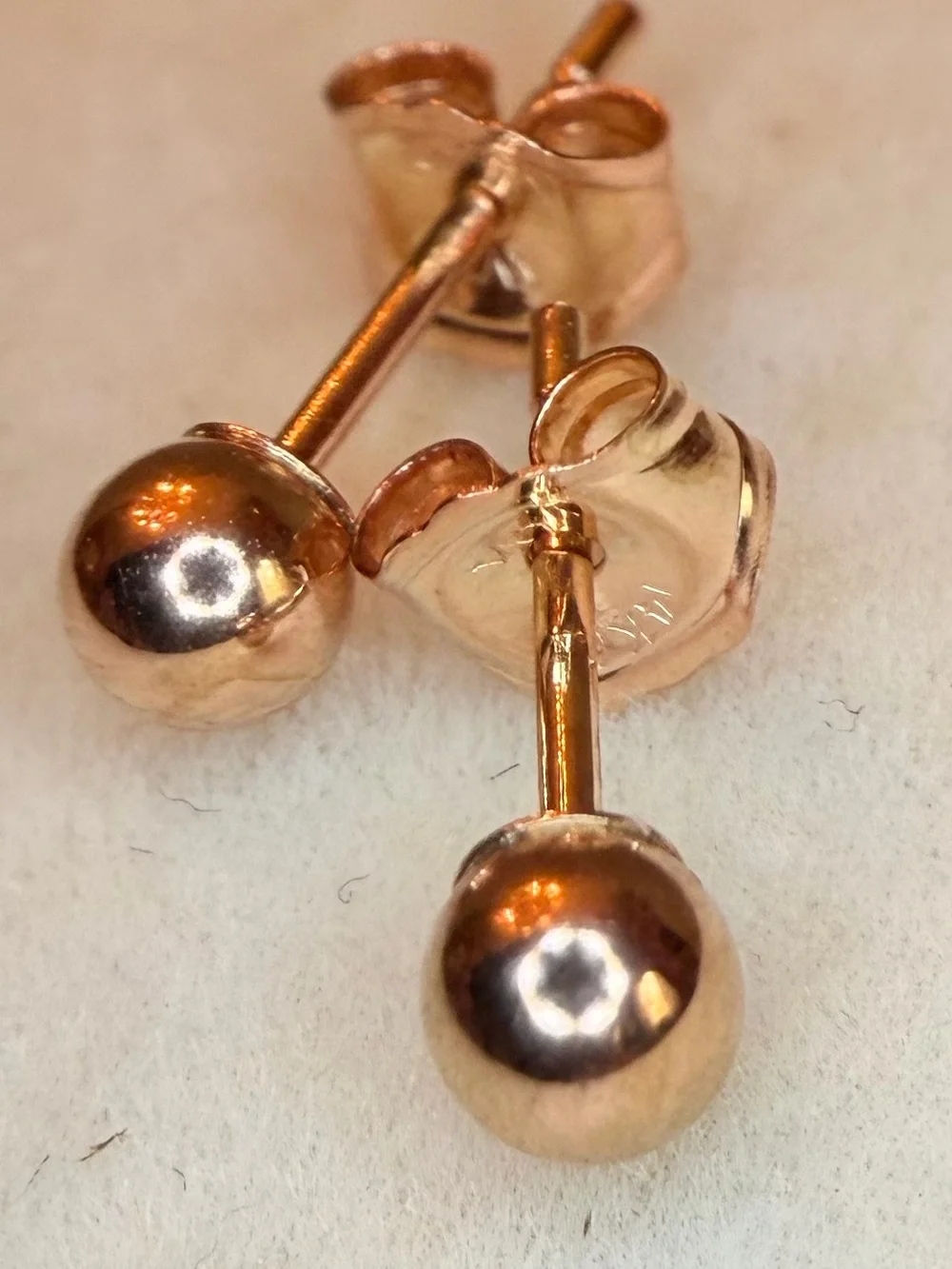 Classic Rose Gold Ball Stud Earrings - Unbranded